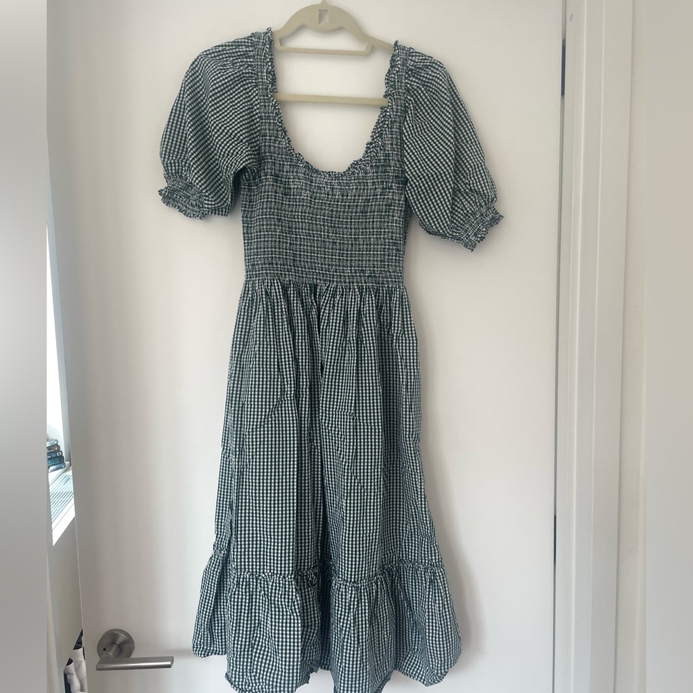 Green-checkered Hill House Nap Dress